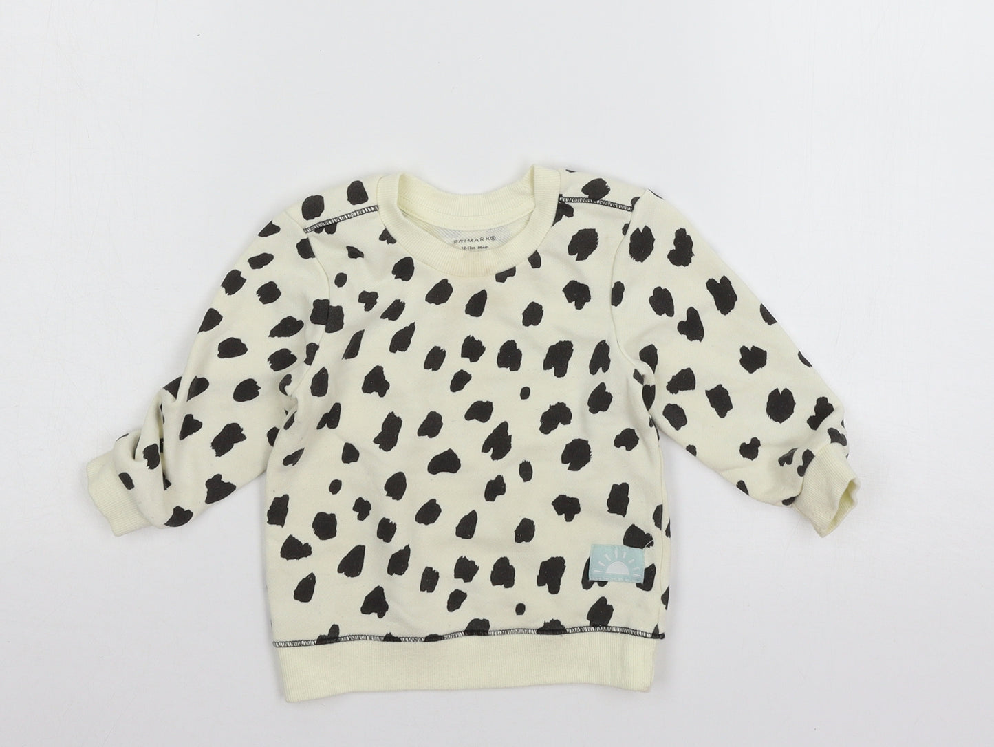 Primark Baby Ivory Animal Print Jersey Pullover Jumper Size 12-18 Months