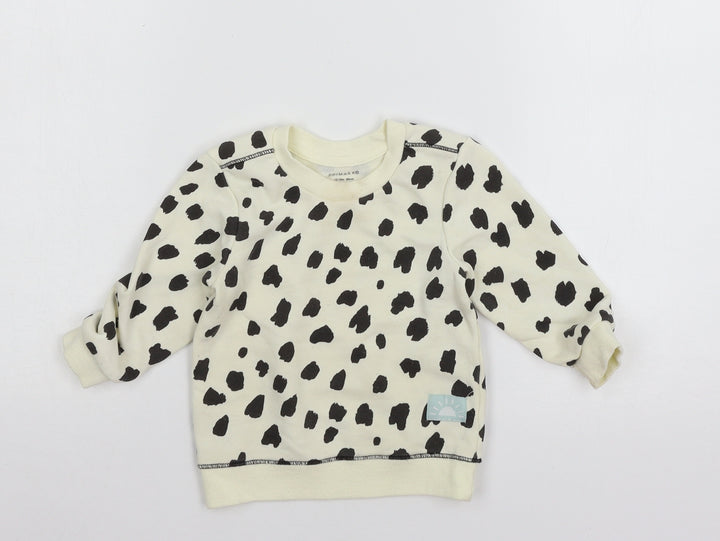 Primark Baby Ivory Animal Print Jersey Pullover Jumper Size 12-18 Months