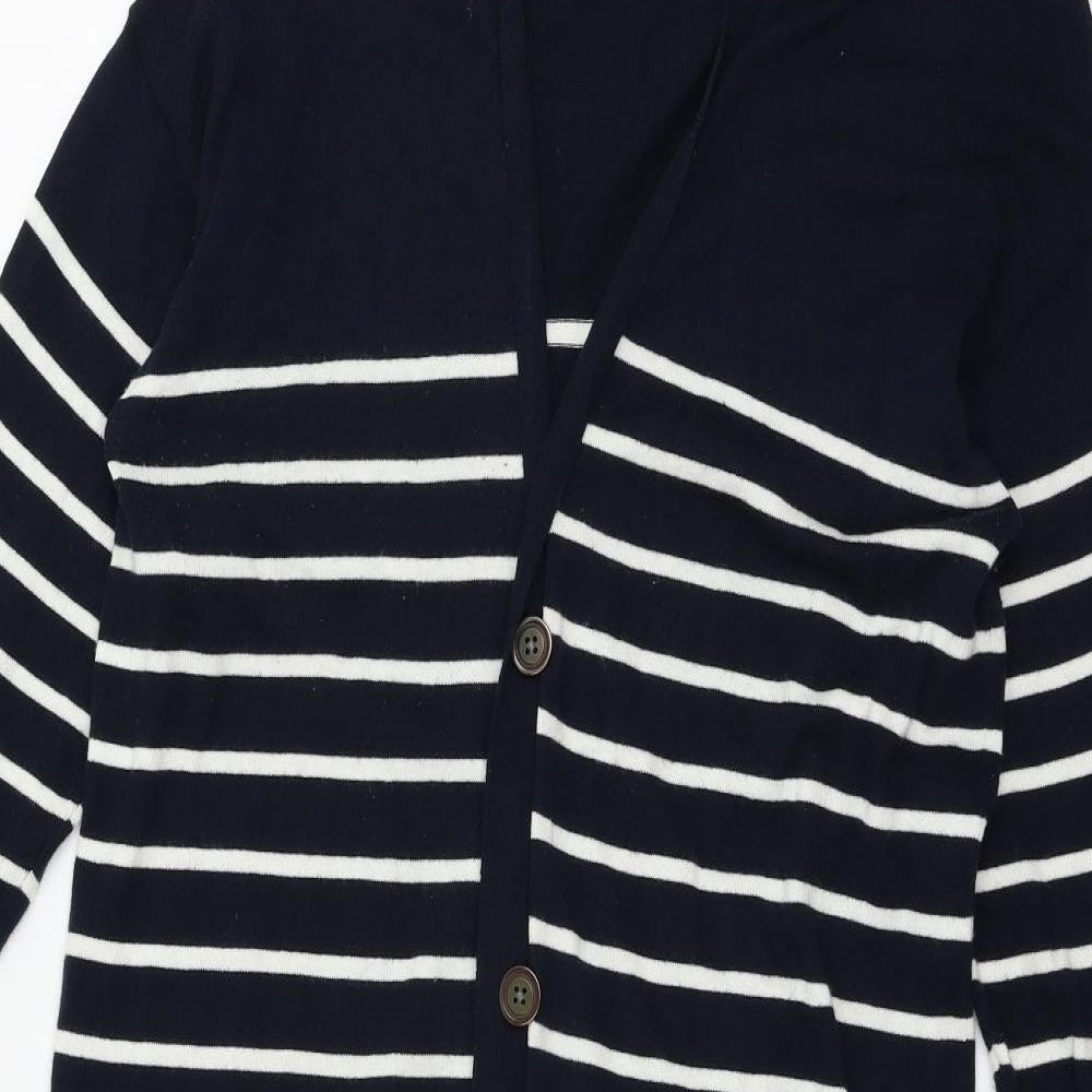 NEXT Womens Blue Striped Knit Cardigan Jumper Size 18