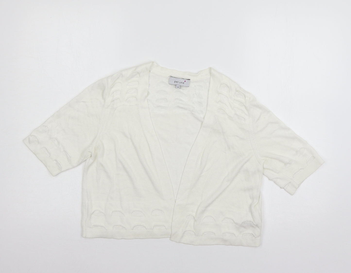 Per Una Womens White  Knit Shrug Jumper Size 14