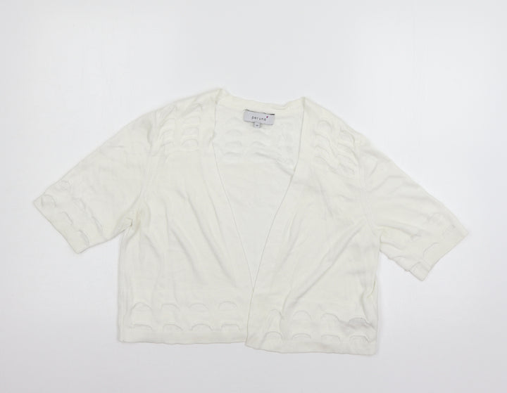 Per Una Womens White  Knit Shrug Jumper Size 14