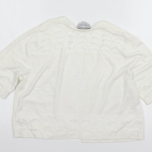 Per Una Womens White  Knit Shrug Jumper Size 14