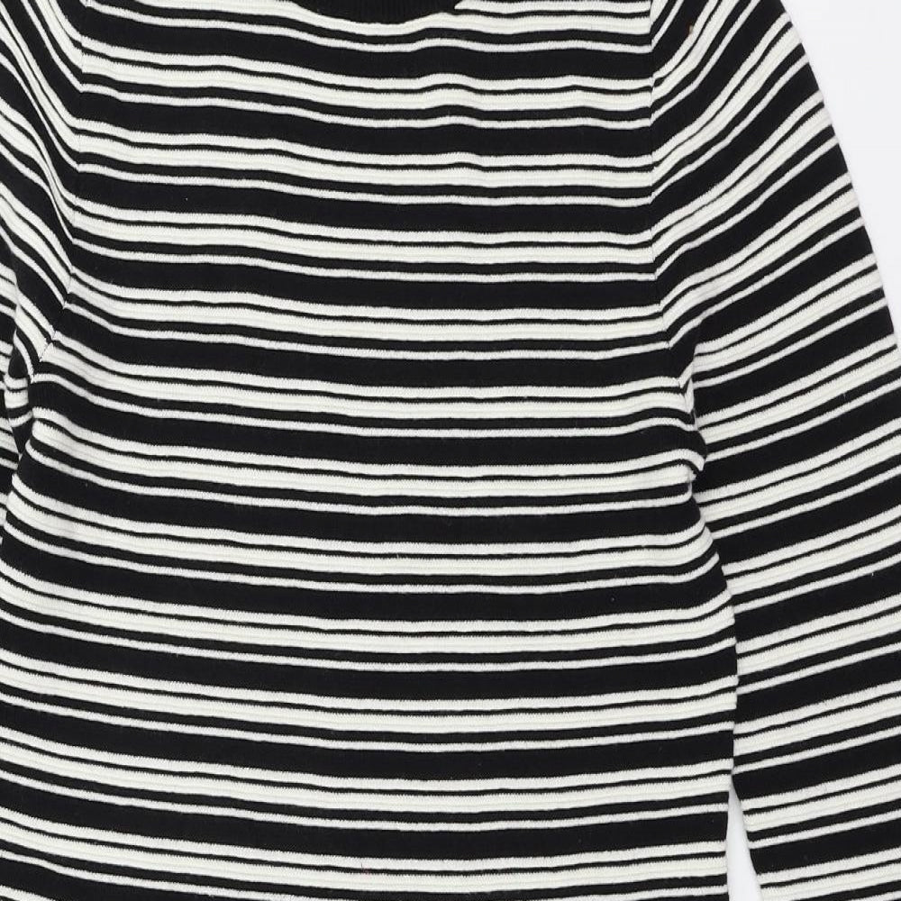 Very Womens Black Striped Jersey Jumper Dress  Size 10