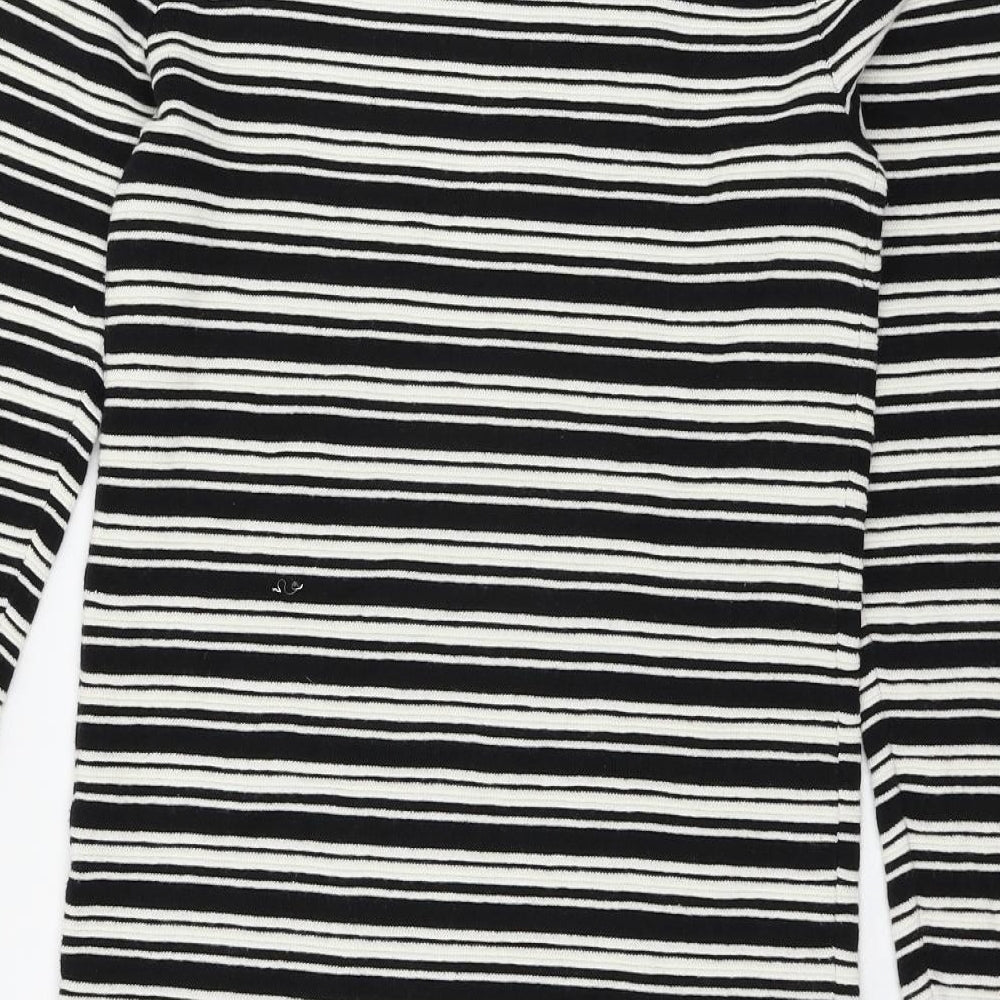 Very Womens Black Striped Jersey Jumper Dress  Size 10