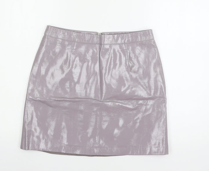 Miss sel Womens Grey A-Line Skirt Size 12