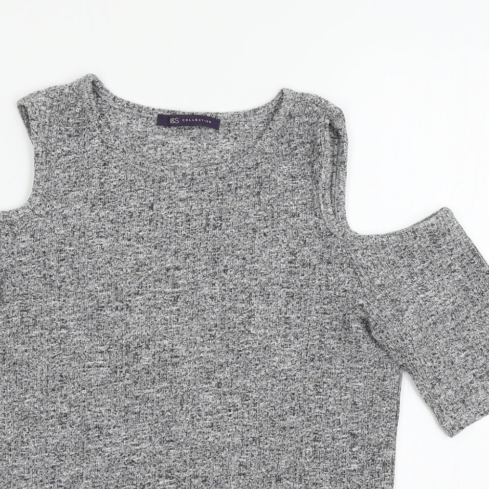 MArks Womens Grey  Jersey Basic T-Shirt Size 10