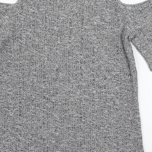 MArks Womens Grey  Jersey Basic T-Shirt Size 10