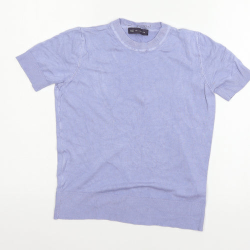 Marks Womens Blue  Knit Basic T-Shirt Size 6