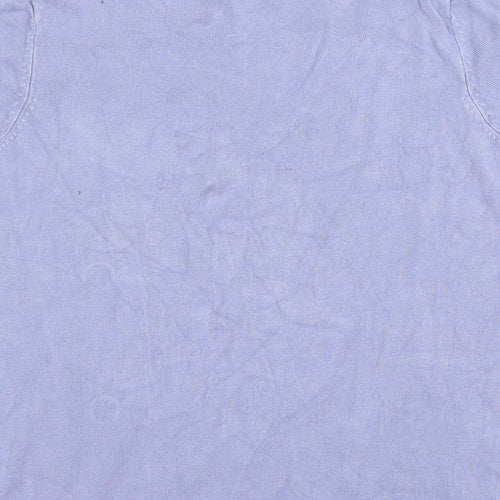 Marks Womens Blue  Knit Basic T-Shirt Size 6