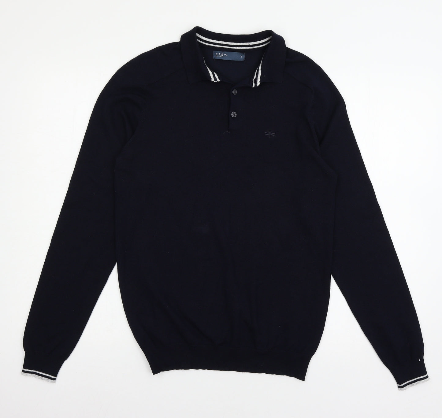 Easy  Mens Blue  Knit Pullover Jumper Size S