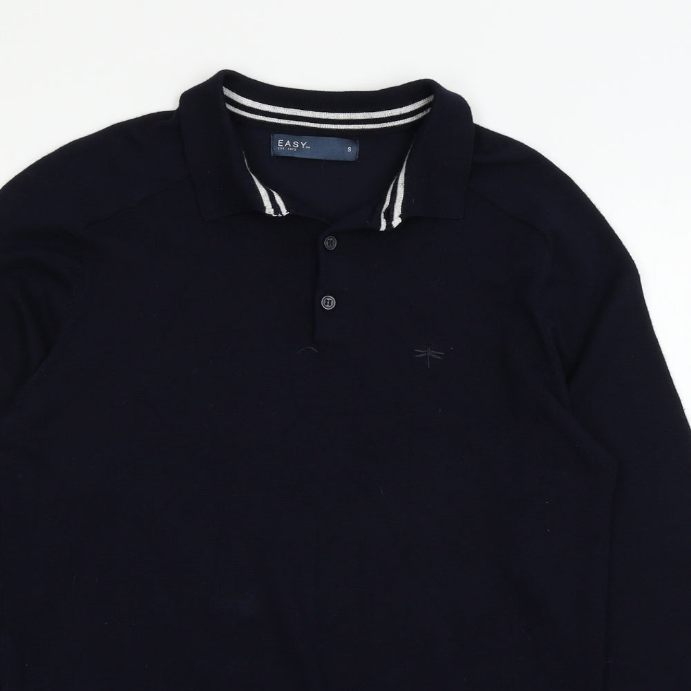 Easy  Mens Blue  Knit Pullover Jumper Size S