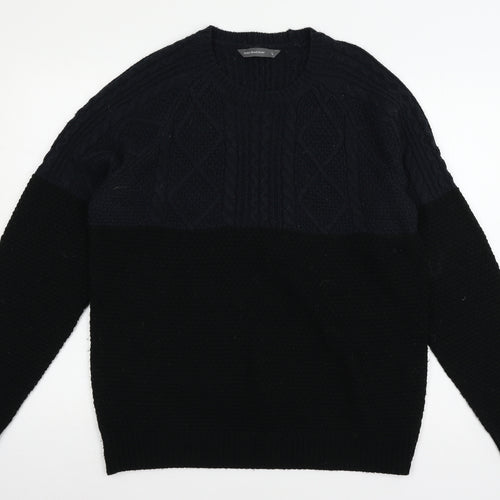 Cedar Woo Mens Black  Knit Pullover Jumper Size L