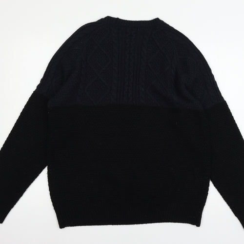 Cedar Woo Mens Black  Knit Pullover Jumper Size L