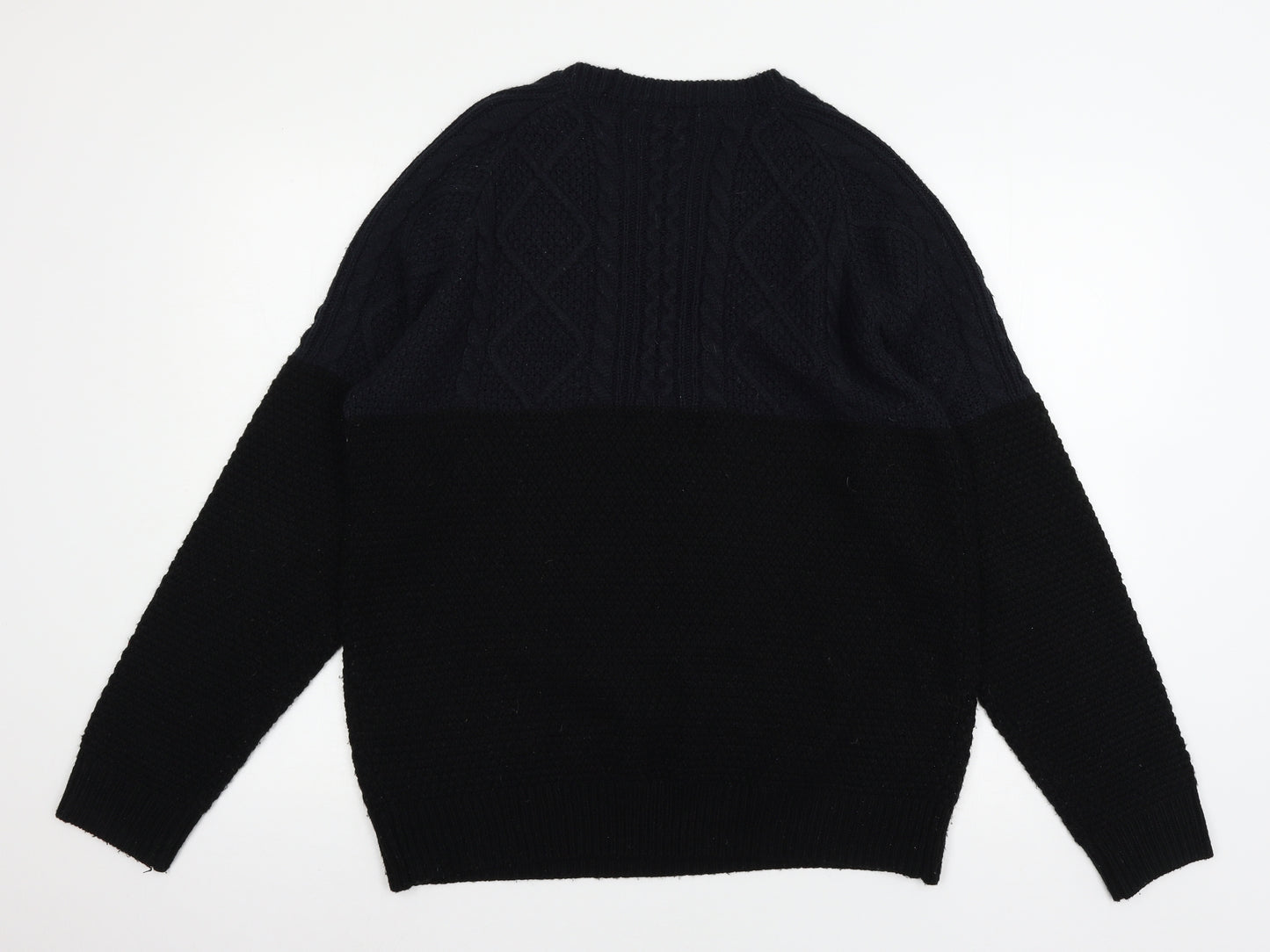 Cedar Woo Mens Black  Knit Pullover Jumper Size L