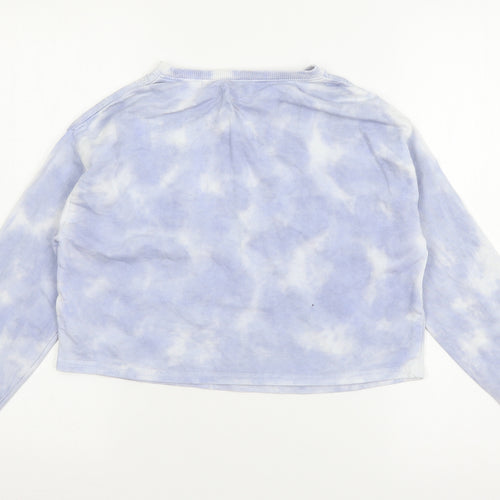 NEXT Girls Blue Geometric Jersey Pullover Sweatshirt Size 11 Years  - Tie Dye