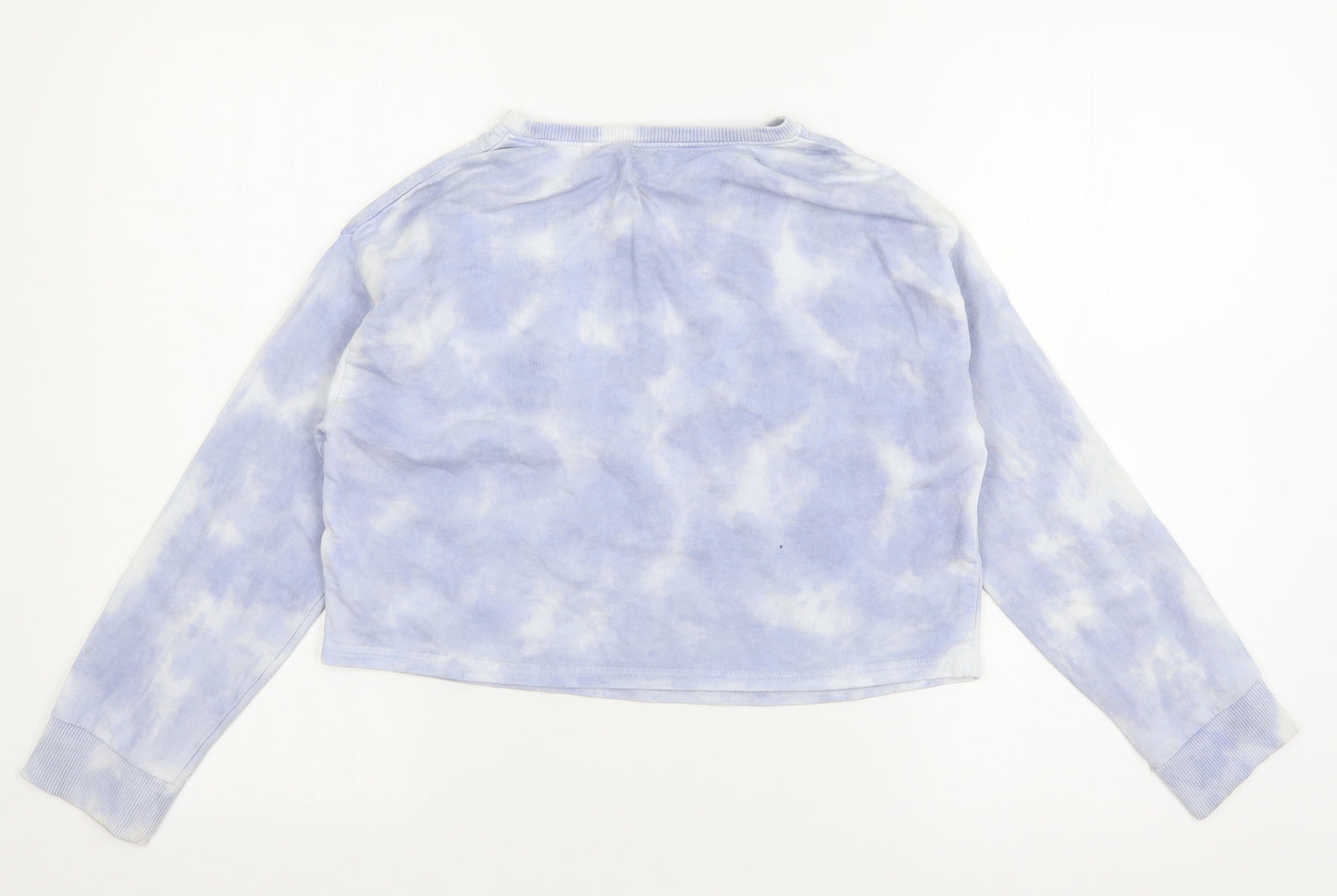 NEXT Girls Blue Geometric Jersey Pullover Sweatshirt Size 11 Years  - Tie Dye