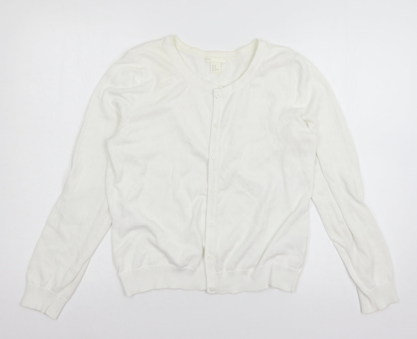 H&M Womens White  Knit Cardigan Jumper Size M