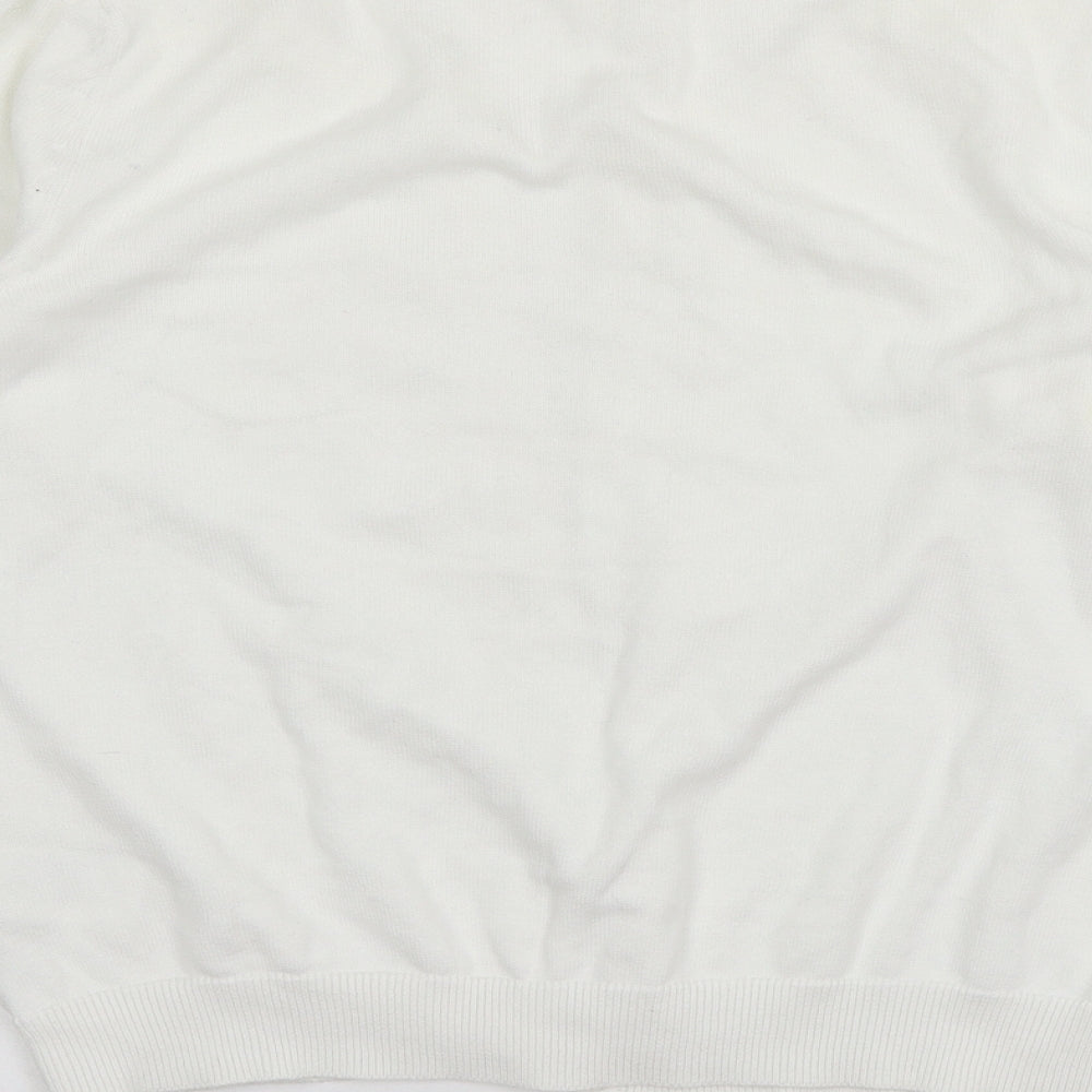 H&M Womens White  Knit Cardigan Jumper Size M