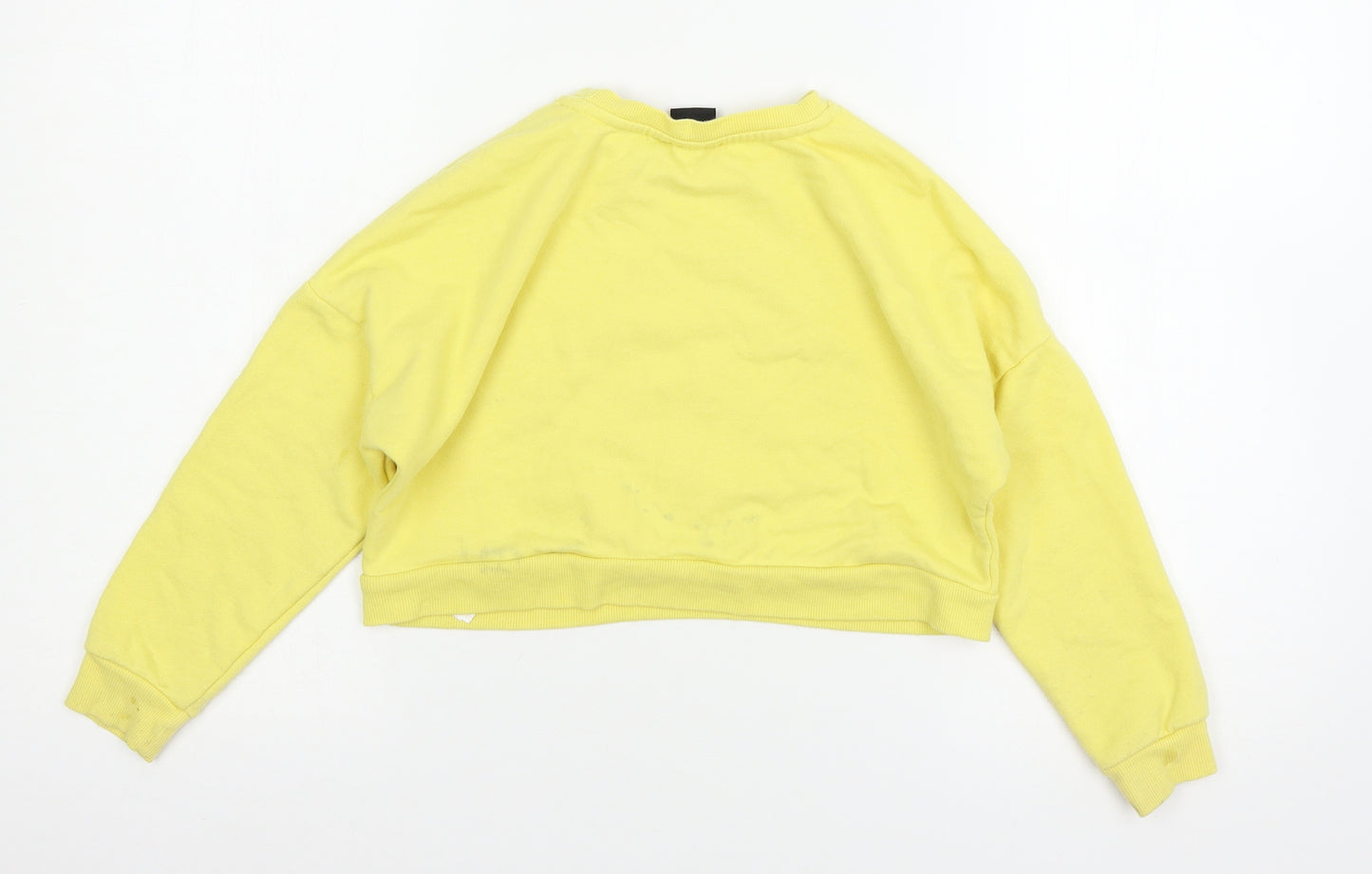 Disney Girls Yellow  Jersey Pullover Sweatshirt Size 7-8 Years  - Mickey Mouse