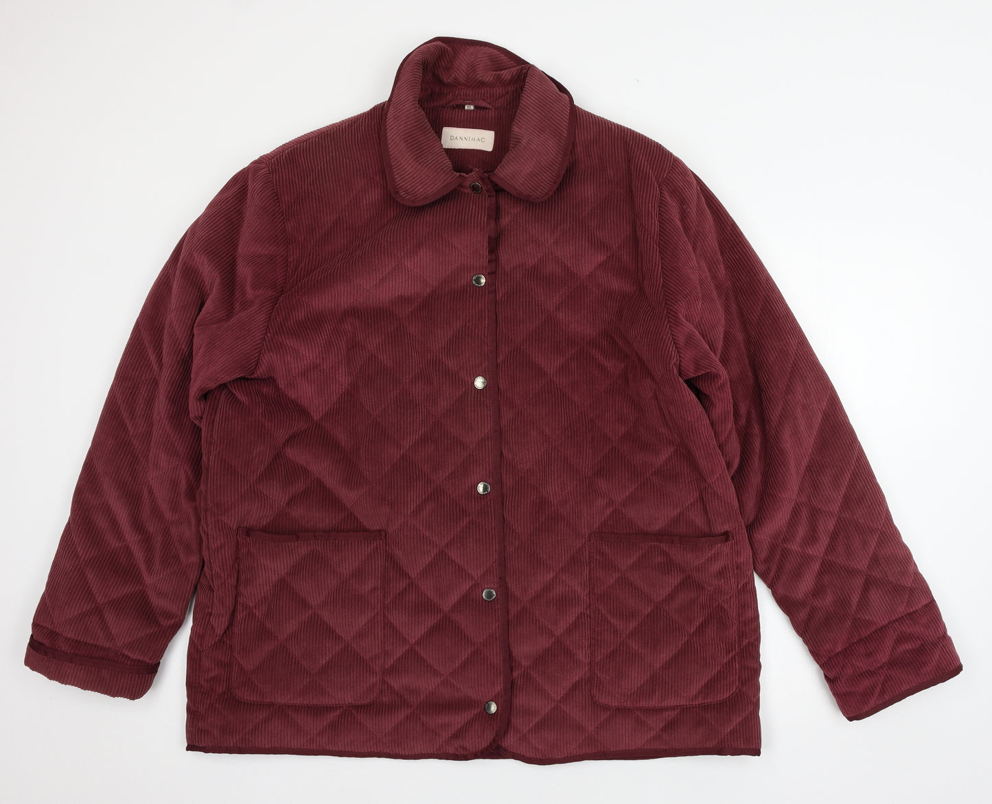 Dannimac Womens Red  Corduroy Quilted Coat Size XL
