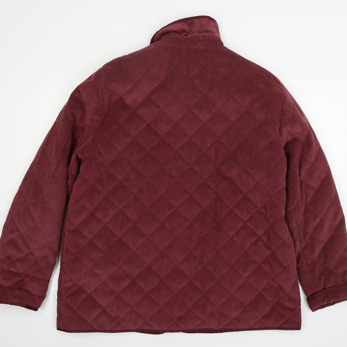 Dannimac Womens Red  Corduroy Quilted Coat Size XL