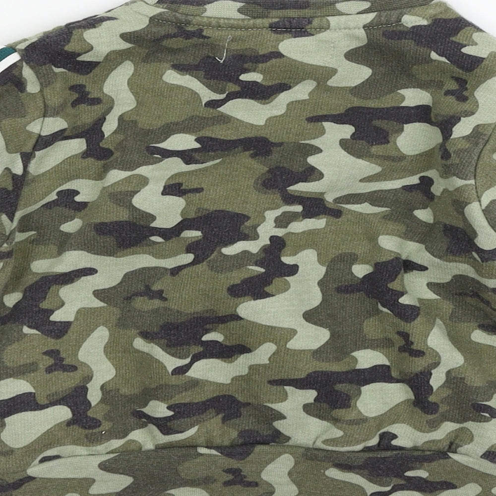 Minnoti Boys Green Camouflage Jersey Pullover Jumper Size 12-18 Months