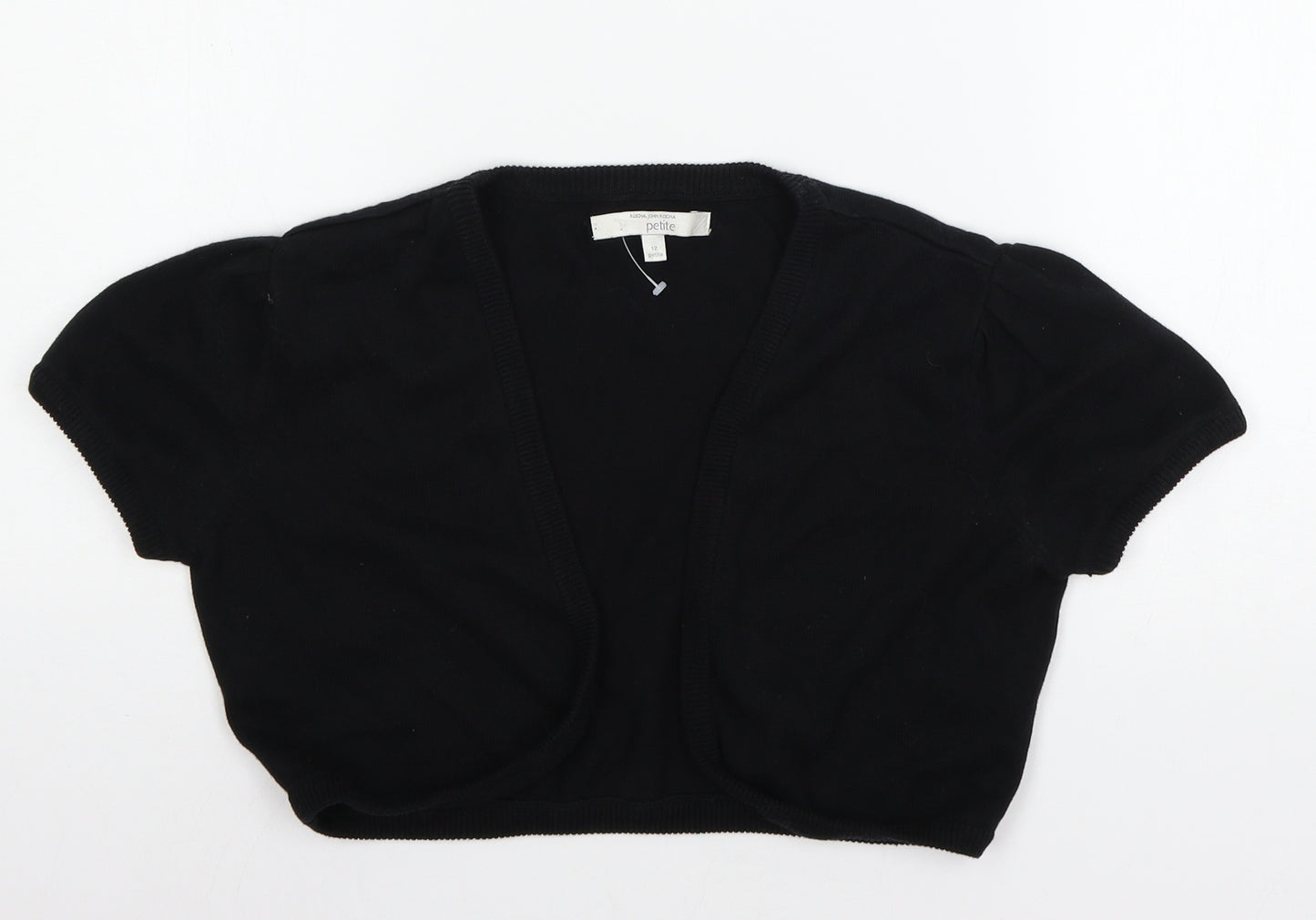 Roch j Womens Black  Knit Shrug Jumper Size 12