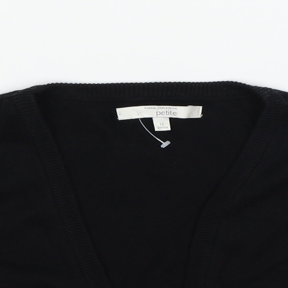 Roch j Womens Black  Knit Shrug Jumper Size 12
