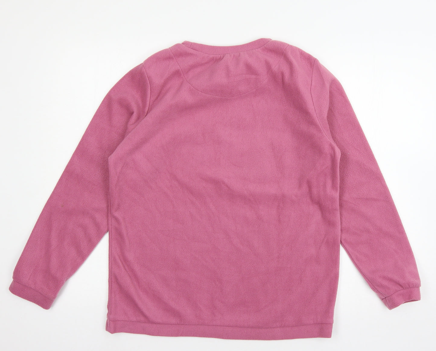 Love to Lou Womens Pink Geometric Fleece Top Pyjama Pants Size 10  - Sleep Queen