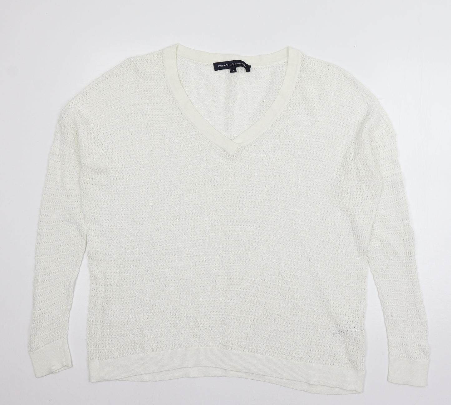 rench Womens White  Knit Pullover Jumper Size M