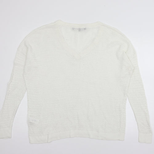 rench Womens White  Knit Pullover Jumper Size M