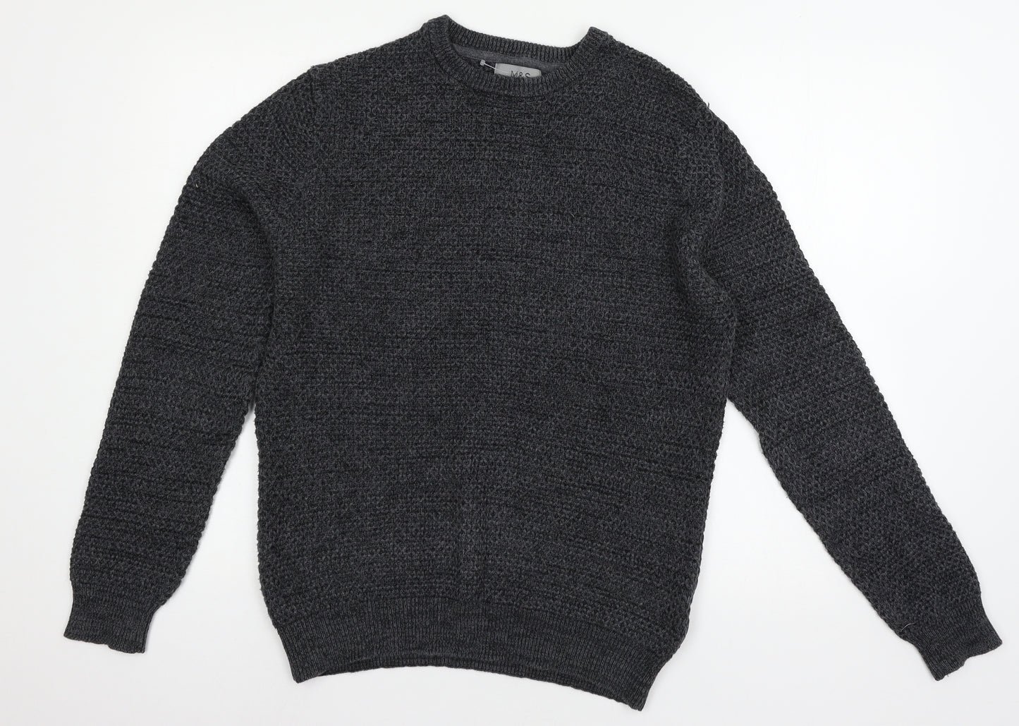 MArks Mens Blue  Knit Pullover Jumper Size M
