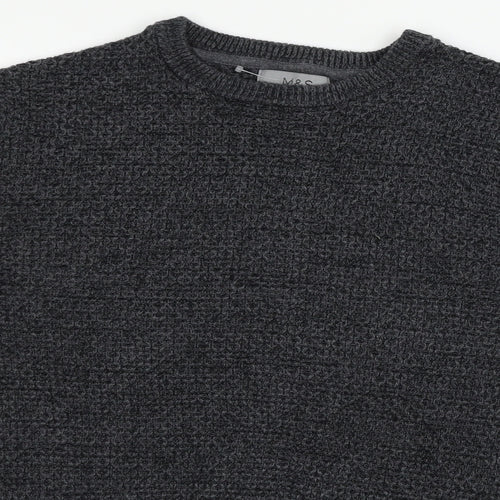 MArks Mens Blue  Knit Pullover Jumper Size M