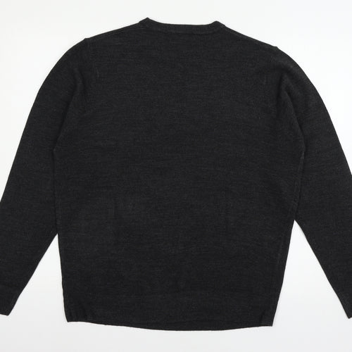 Hudson Har Mens Grey  Knit Pullover Jumper Size M