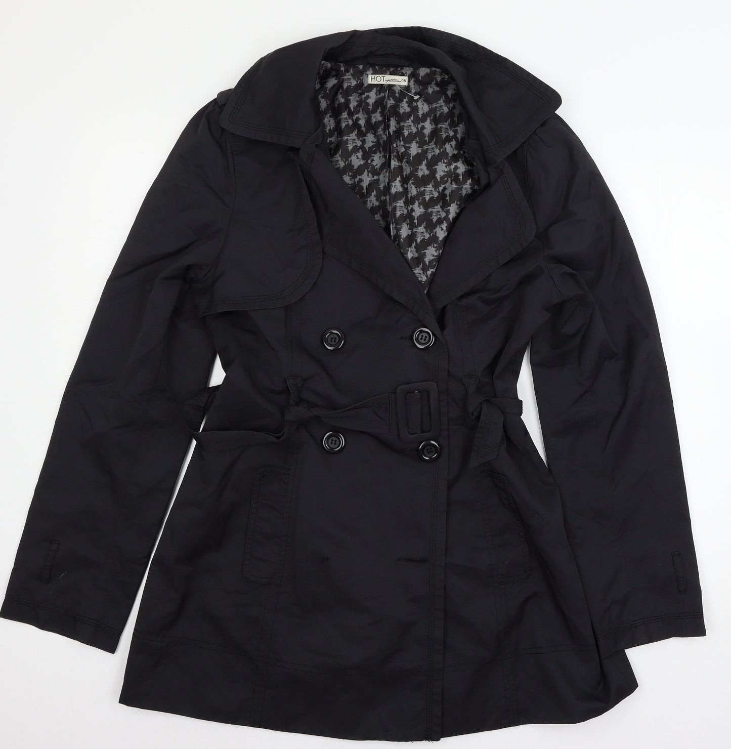 Hot option Womens Black   Overcoat Coat Size 14