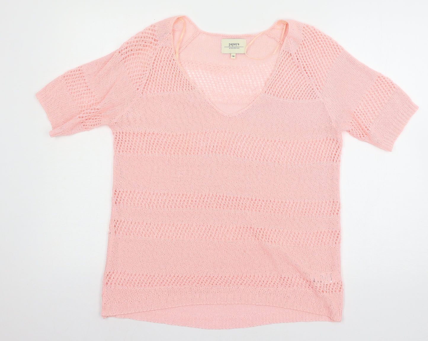 Papaya Womens Pink  Knit Pullover Jumper Size 14