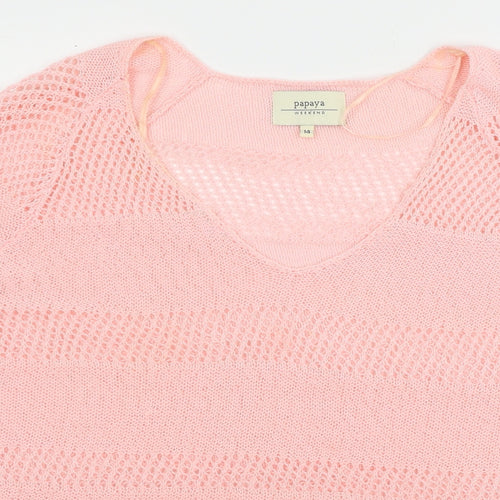 Papaya Womens Pink  Knit Pullover Jumper Size 14