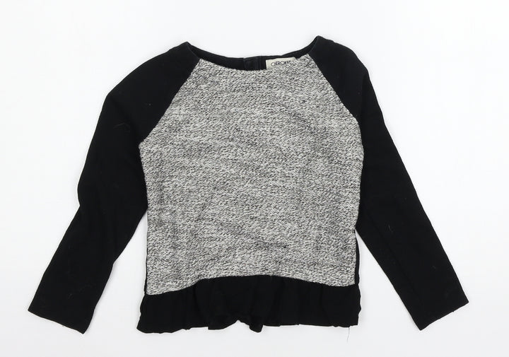 Cherokee Girls Black  Jersey Pullover Sweatshirt Size 6 Years