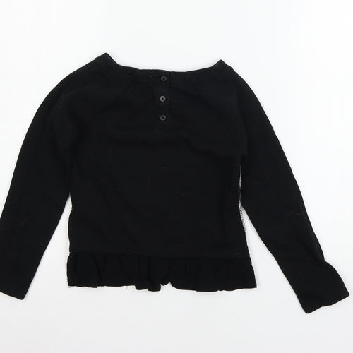 Cherokee Girls Black  Jersey Pullover Sweatshirt Size 6 Years