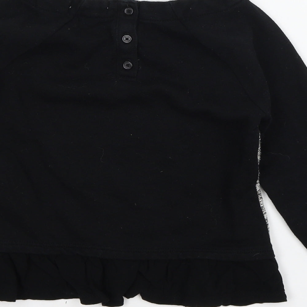 Cherokee Girls Black  Jersey Pullover Sweatshirt Size 6 Years