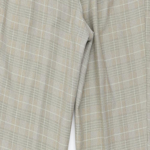 MArks Womens Beige Check  Trousers  Size 12 L30 in
