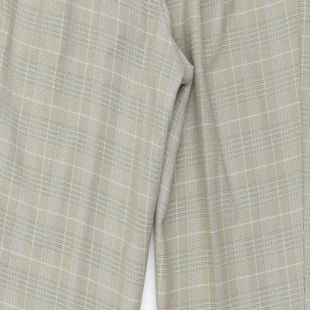 MArks Womens Beige Check  Trousers  Size 12 L30 in