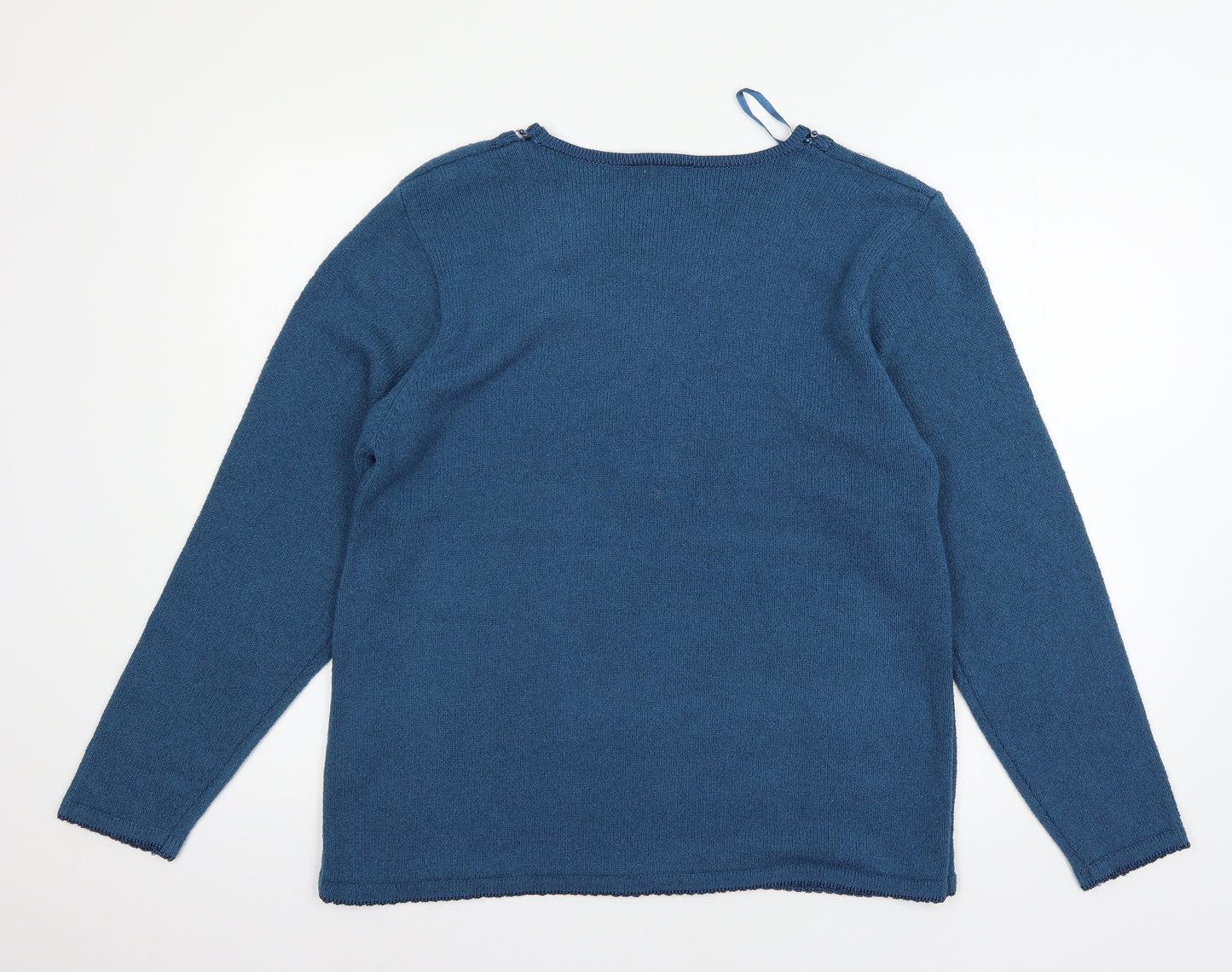Roman Womens Blue  Knit Pullover Jumper Size M