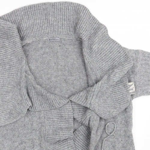 Boying Fashion Womens Grey   Wrap Jumper One Size