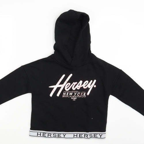Beck & Hersey Girls Black   Pullover Hoodie Size 10-11 Years