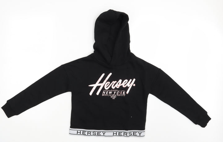 Beck & Hersey Girls Black Pullover Hoodie Size 10-11 Years