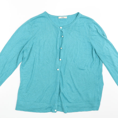 Classic Womens Blue   Cardigan Jumper One Size