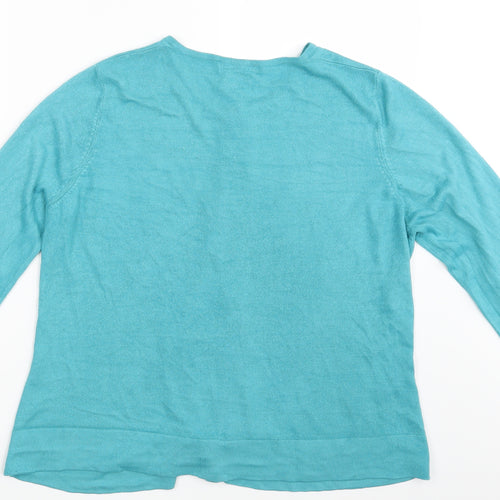 Classic Womens Blue   Cardigan Jumper One Size