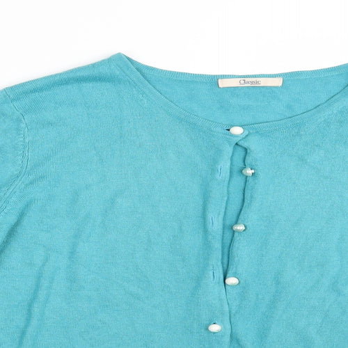 Classic Womens Blue   Cardigan Jumper One Size