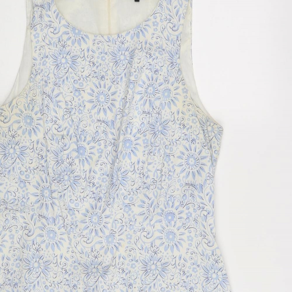 Papaya Womens White Floral  A-Line  Size 16